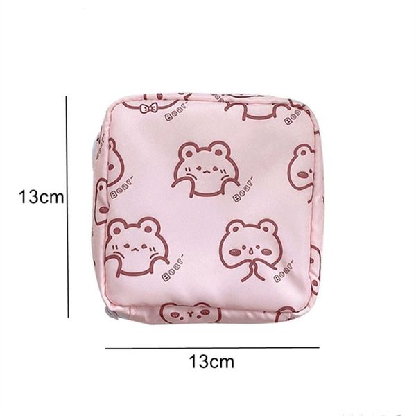 Bolsas de armazenamento Mulheres meninas Kawaii Maquiagem cosmética Tampão de urso Bolsa de guardana