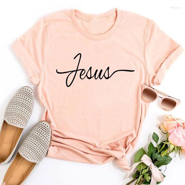 Magliette da donna T-shirt religiosa Maglietta carina Faith Tee Christian Inspirational Love Of Jesus Abbigliamento Regalo per la Chiesa
