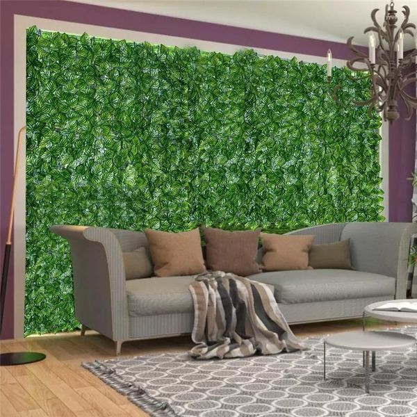 Fleurs décoratives 50x100CM en plastique plantes artificielles tapis clôture écran Faux panneaux muraux de verdure pour intérieur extérieur arrière-cour décoration de la maison