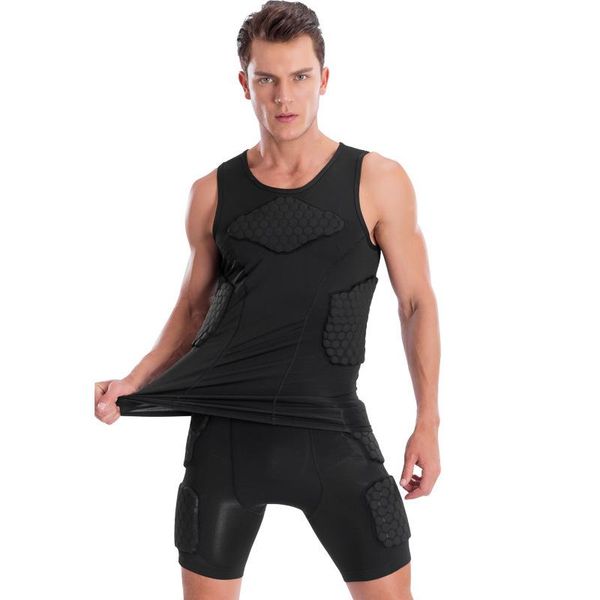 Gym Bekleidung Honeycomb Anti-Kollisions-Weste Shorts Anzug Schnell trocknender Brustschutz für Herren Sportausrüstung Schutzausrüstung Training