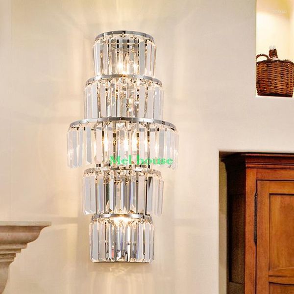 Lampade da parete Penthouse Building Project Sconce Rectangular Crystal Lights Lampada per illuminazione scale El