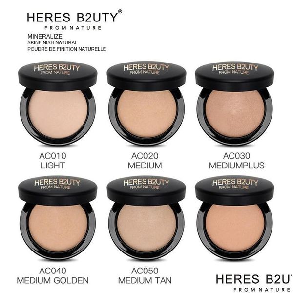 Yüz Pudra Heres B2uty Mineralize Skinfinish Makyaj Vakfı Mirrow ve Puff Natural Longlasting Obdlasting OilControl Press Drop Deliv DHV69