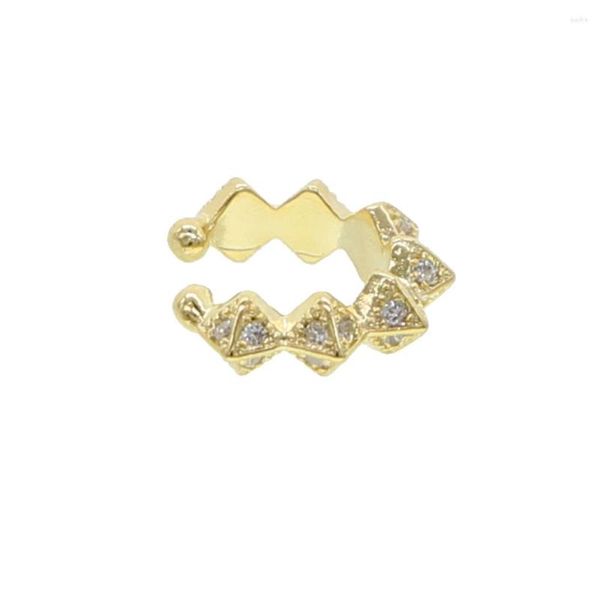 Orecchini con retro trasparente Cz Punk Ball Ear Cuff Clip per donna Orecchini color oro Rock Pea senza piercing Pendientes Mujer