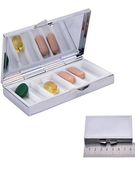Caixas de armazenamento de comprimidos de viagem 7 recipiente de caixa de comprimidos de metal dobrável para medicamentos para organizador de comprimidos