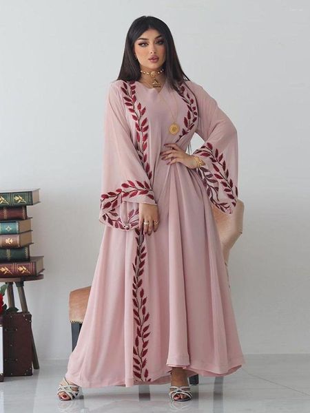 Abbigliamento etnico Fabbrica Outelts Ricamo Abito musulmano con sciarpa Lunga Abaya Robes Fancy Maxi French Stylish Modesty Islamic Wy954