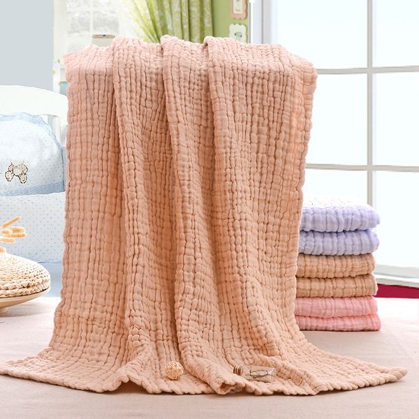 Coperte Fasce Telo da bagno per bambini Copripiumino in puro cotone Seersucker Accessori Abbraccio Coperta nata calda 230301