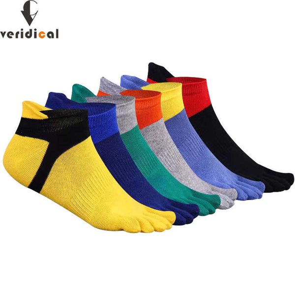 Herrensocken, reine Baumwolle, fünf Finger, No-Show-Socken, sportlich, atmungsaktiv, bequem, formend, Anti-Reibungs-Söckchen mit Zehen, EU 3844 Z0227