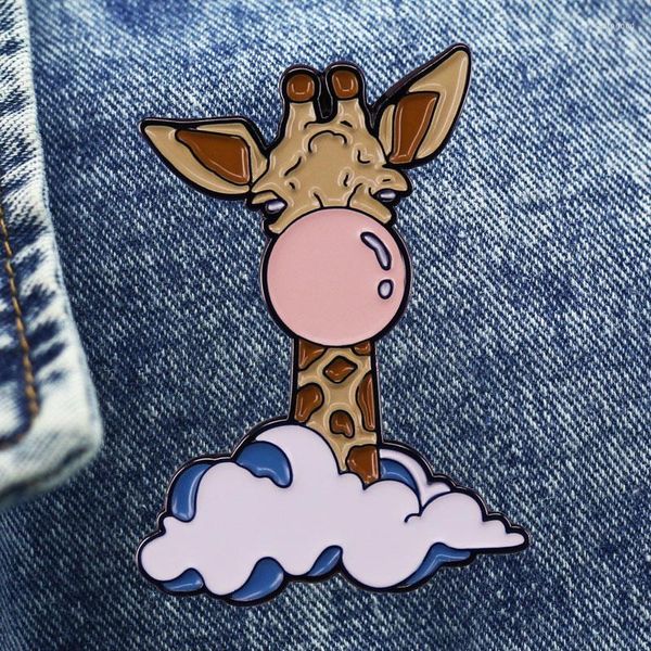 Broschen Nette Giraffe Cartoon Brosche Metall Emaille Revers Abzeichen Sammeln Denim Jacke Rucksack Pin Dekoration Kinder Mode Schmuck Geschenke