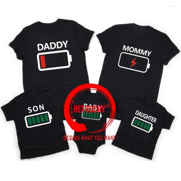 Erkek Tişörtleri Aile Eşleştirme Giysileri 2023 Yaz Komik Baba Mom Kızı Oğul T-Shirt Daddy Anne ve Ben Kız Boys Boys Ebeveyn-Çocuk