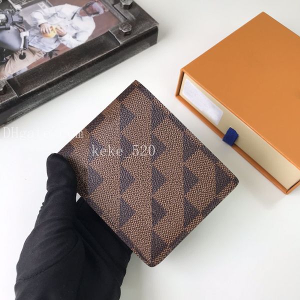 NEUE Luxus-Designer-Herren-Geldbörse, mehrere Geldbörsen, modische Damen-Münztasche, Herren-Damen-Leder-Geldbörse, Schlüssel-Mini-Geldbörsen, Seriennummer Damier Canvas M60895