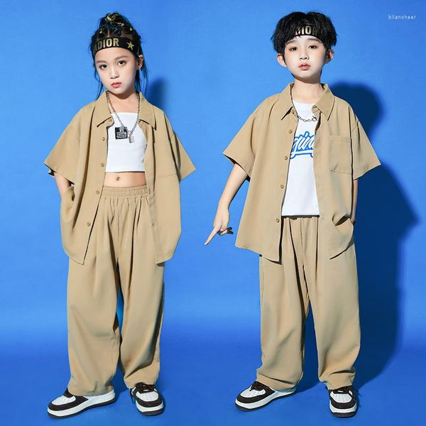 Стадия носить современный наряд Kpop Kids Hip Hop Clothing Jazz Dance Costum