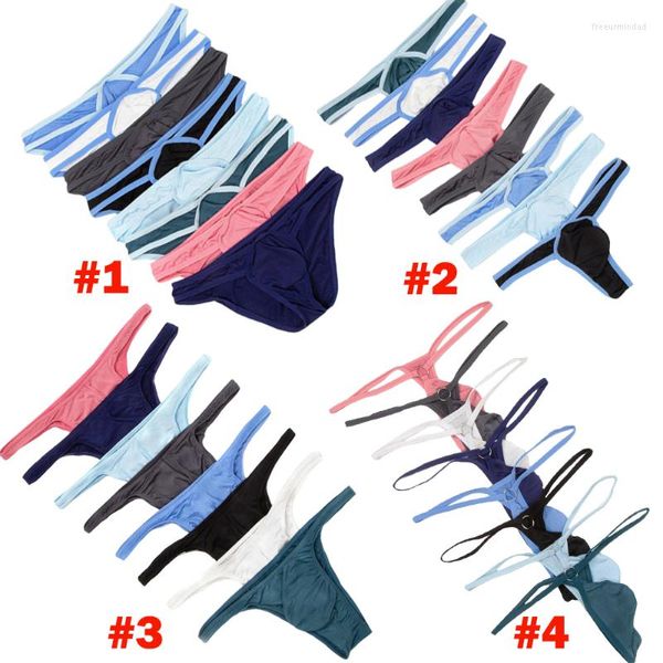 Mutande 8PCS Intimo uomo sexy Pantaloncini morbidi Slip traspiranti Vita bassa Mutandine maschili Homme Bikini Bulge Pouch Tanga