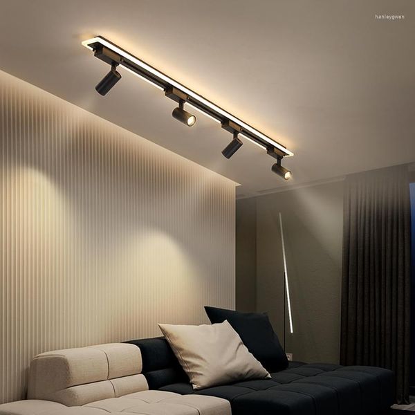 Plafoniere Illuminazione per interni Lampadario moderno in metallo nero a luce led per soggiorno, camera da letto, sala da pranzo