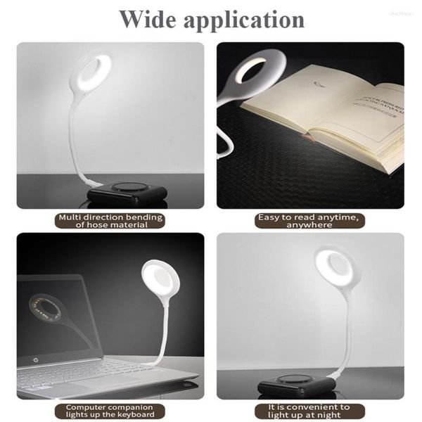 Tischlampen Mini-LED-Schreibtischlampe 3 Modi tragbares USB-intelligentes Sprachsteuerungs-Augenschutz-Nachtlicht