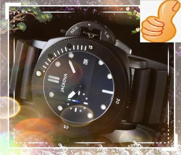 Высококачественные лучшие модели мужские часы 50 мм Япония VK Chronograph Движение за просьбой о большой толщине резиновый ремень отдых.