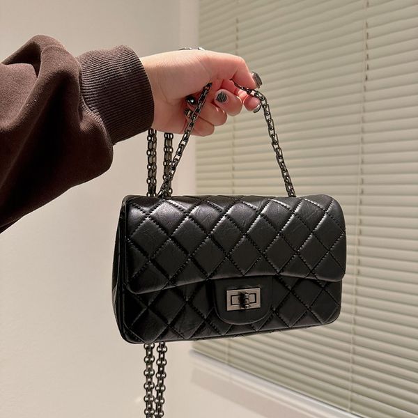 Designer feminino Vinatge 2.55 sacos acolchoados clássicos mini -flap lifskin idos
