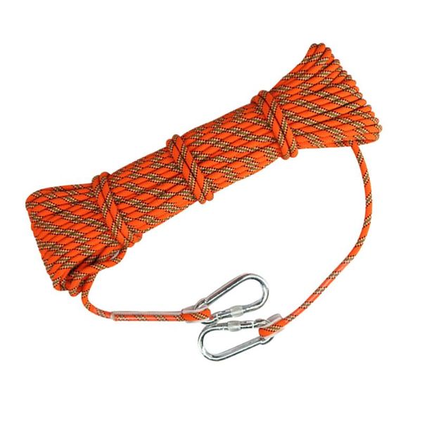 Gadgets ao ar livre 10m 8mm de espessura em árvore de clima de segurança Rappelling Rappelling Rapeling Auxiliar Cord Equipment para (laranja)