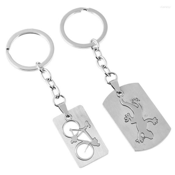 Keychains Moda de lagarto lagarto âncora dos itens de aço inoxidável para homens mulheres Metal Bicycle Gecko Pingente Keychain Casual Bag Acessórios Presente