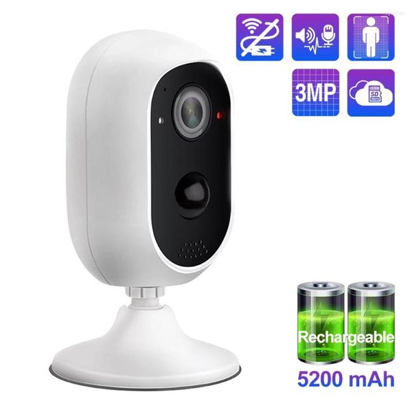 Telecamera WiFi wireless ad alta risoluzione 300W PIR Motion Detect Security IP Survilliance Ricaricabile