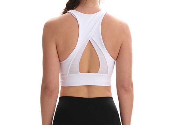 Tanques femininos Camis Yoga Sports Bra Tank Camis Support Support Support Mesh Back Back Running Fitness Non-steel Redes Roupa de ginástica Mulheres