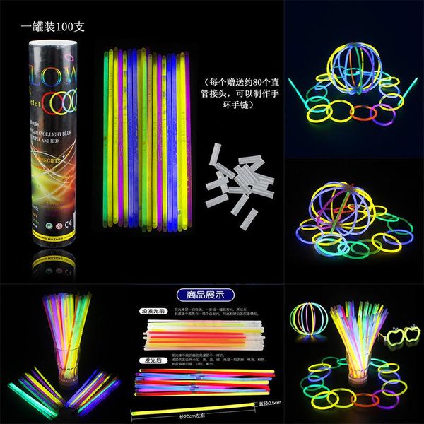 Neon Party Led Yanıp Sönen Hafif Çubuk Çubuk Yenilik Oyuncak Ledler Flash Sticks 200pcs Çok Renkli Kızdırma Bilezik Kolyeleri
