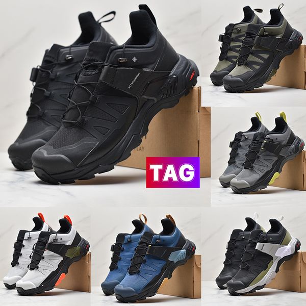 Designer SLM Running Shoes x Ultra 4 GTX Sapato de caminhada França Lomon Men tênis Triple Black Navy azul azul escuro cinza claro corredor ao ar livre Mens Sneaker EUR 40-45