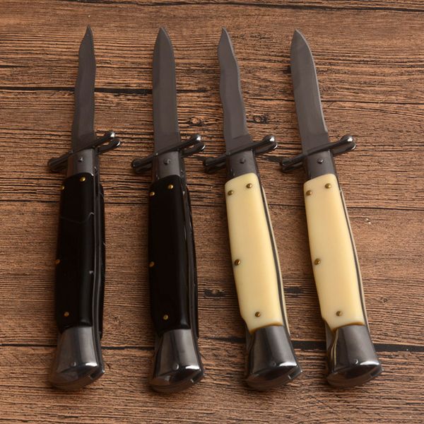 Folding Knife 10 Inch Italian AB Mafia Stiletto Horizontal D2 Blade C81 Knives Tactical EDC Tools