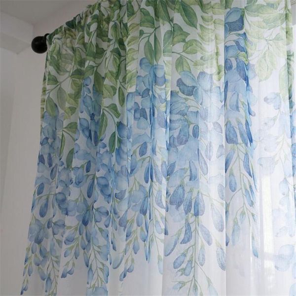 Vorhang Wisteria Flower Design Home Decor Moderne Tüllvorhänge für Wohnzimmer Schlafzimmer Fenster Voile Lichtgetriebe