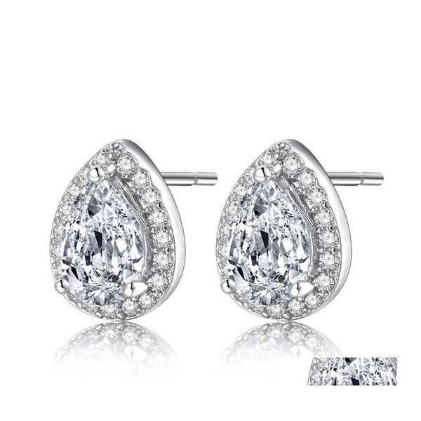 Car DVR Charm Starlight Diamond Womens Jewelry Charms Sets 925 Серебряные стерлинговые серьги и набор ожерелья легкая квадратная циркон с DHLVA