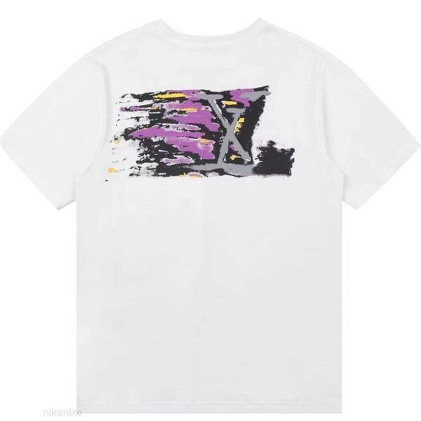 23SS Mens T camisetas Designer graffiti Manga curta Cotton Cotton Moletom respirável Alta Versão Alta Men e feminina K88