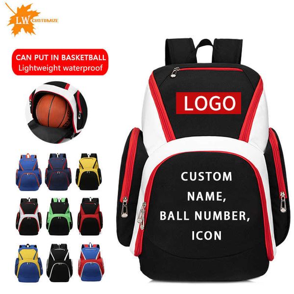 Mochila Backpack Personalizado Backpack Men's Sports Sport Gym Bag Youth Football Bag de grande capacidade Backpack Patternj230301