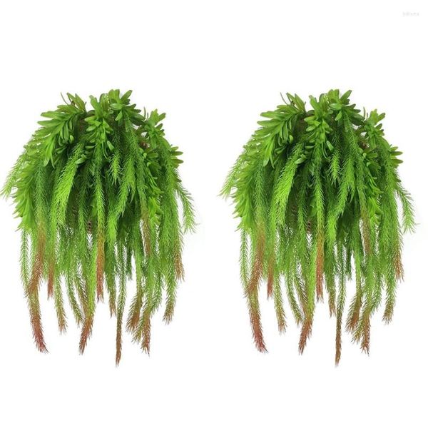 Декоративные цветы настоящие прикосновения искусственные воздушные травы зеленые листья дома на открытом воздухе настенная настенная настенная растение подделка 2 ПК красные