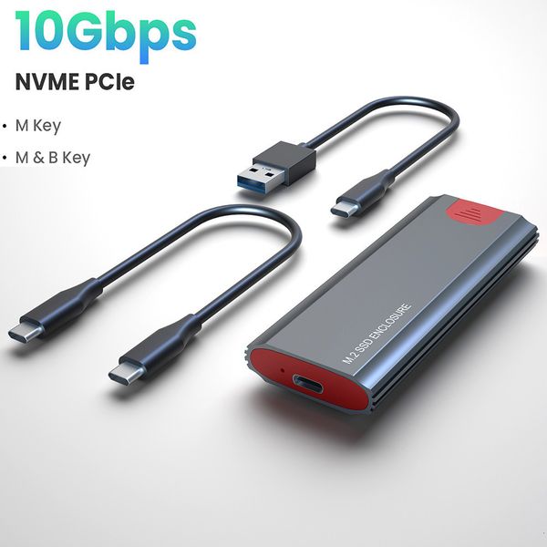 Festplattengehäuse M2 SSD Gehäuse M.2 zu USB 3.1 Gen 2 10 Gbps NVMe SSD Gehäuse für NVMe PCIE M Key/ BM Key SSD Festplattenbox M.2 Adapter Reader 230228