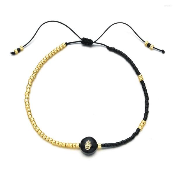 Bracelets de charme fino fofo dourado com pulseira de olho turco miyuki hamsa de jóias de moda manual