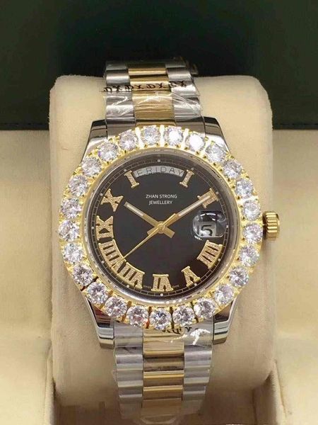 43MM Orologi da uomo di alta qualità Diamond Bezel Red Face Orologi da polso da uomo Movimento meccanico automatico Orologio da uomo in vetro zaffiro Orologio da polso da uomo in acciaio inossidabile