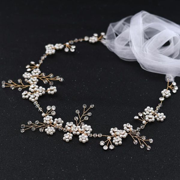 Cinture da sposa ZMSH129 Cinture da sposa in avorio per donna Cintura con applique di perle Cintura in oro con perline Accessori da sposa in cristallo