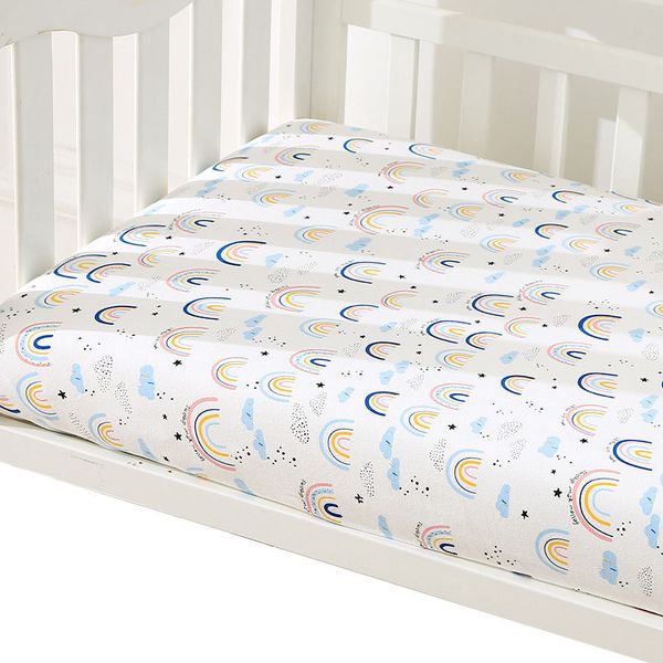 Set di biancheria da letto Lenzuola per bambini 140X70CM Coprimaterasso Jersey Maglia di cotone Lenzuolo con angoli Set per bambini Culla nata Lino per bambini 230301