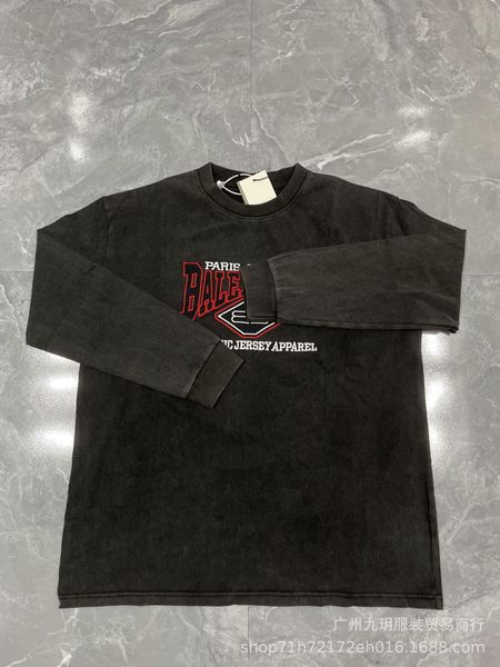 Fashion bale 2022ss T-shirt ricamata Black Owens T-shirt oversize di alta qualità T-shirt in cotone di lusso per abbigliamento moda uomo