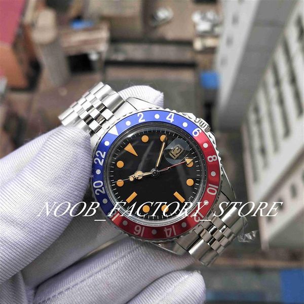 BP Factory Antique Uhren Vintage SS SS 40mm Männer Watch 2813 Automatische Bewegung 16710 Crystal Classic Clasp Red Blue Aluminium BE245X