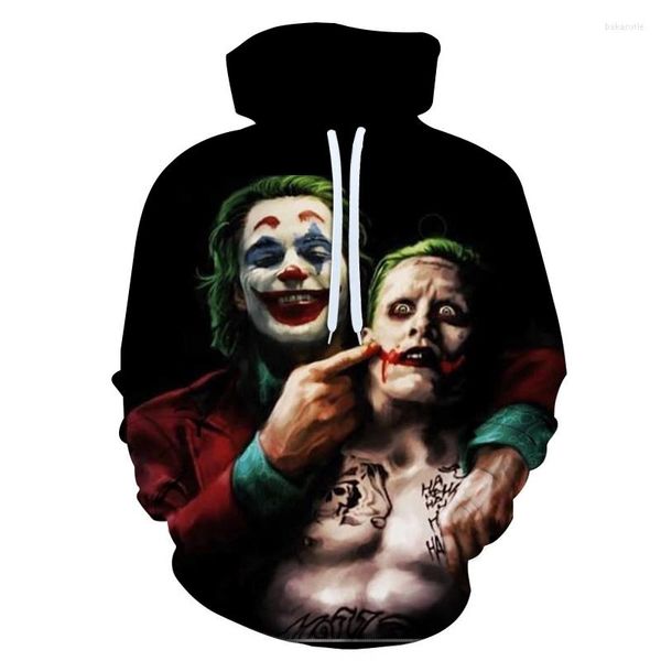 Felpe con cappuccio da uomo Horror Clown Autunno stampa 3D uomo donna felpa con cappuccio felpa con cappuccio pullover casual divertente felpa streetwear maschio/femmina