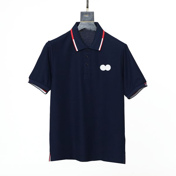 Мужские футболки дизайнер T вышитый значок классический двухцветный рисунок хлопка поло с коротким рукавом T Нижний верхний размер S/M/L/XL
