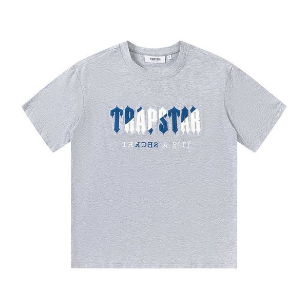 T-shirt da uomo Blu Bianco Lettera Asciugamano Ricamo T-shirt grigia Uomo Donna 1 T-shirt allentata di alta qualità Manica corta G230301