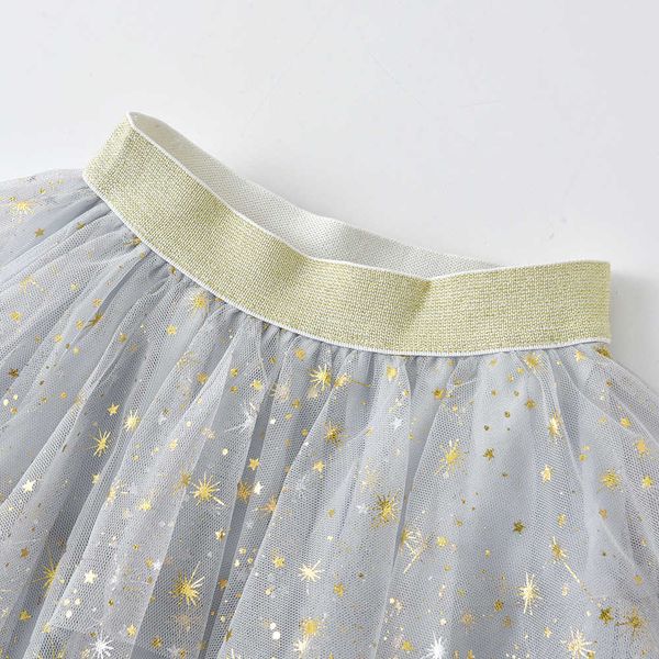 Saias vikita crianças lantejoulas estrela tule saias de verão Irregular Tutu Saias meninas Princesa Roupas elegantes Saias de meninas para crianças T230301