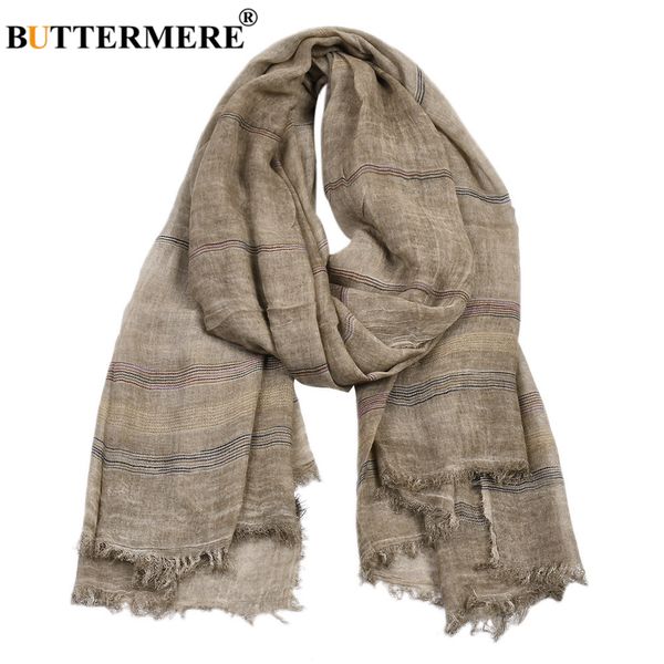 Lenços Buttermere Homens Lenços Outono Inverno Algodão Linho Cachecol Homens Khaki Preto Marinho Rosa Khaki Quente Longo Marca de Moda Mens Scarfs 230302