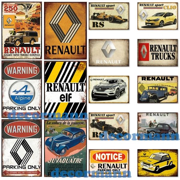 Decoração Man Classic France Car Lin Sign Poster de parede personalizado Pintura da sala de pub Decoração de hotel 30x20cm W03