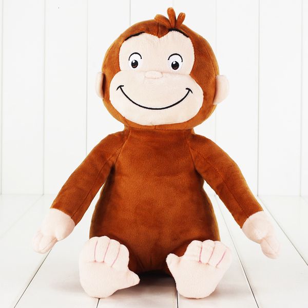 Peluş bebekler 1pcs 30cm Meraklı George Monkey Peluş Dolgulu Oyuncak Bebek Çocuk Hediyeleri 230302