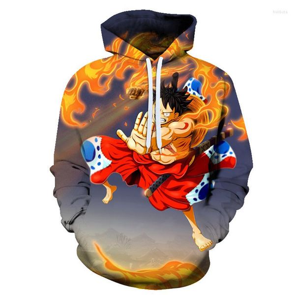 Erkek Hoodies 3D Baskı Harajuku Pirate King Populaire Comfortabele Hipster Erkek / Kadın Mod Kapşonlu Sweatshirt