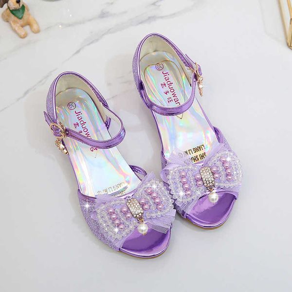 Sandalen Kinder Sandalen Prinzessin Stil Party Schuhe Mädchen Glitter Hochzeit Kristall High Heel Schuhe Offene spitze Kinder Sandalen für Mädchen CSH819