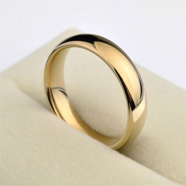 Anéis de casamento Classic 1pcs Gold Color Alliance Couples Tungsten Baia de casamento Anéis de noivado para homens Mulheres 3,55 mm Largura Comfort Fit 412 230301