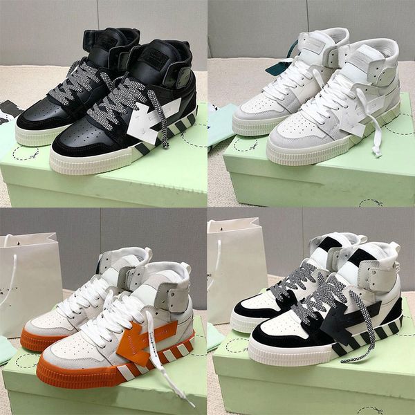 Luxuriöse Desiger-Leder-Schnürschuhe mit rundem Kopf, Sportschuhe, Leichtathletik, Laufen, Tennisschuhe, Pfeilschuhe, HighTop Off, weiße Freizeitschuhe für Damen und Herren.